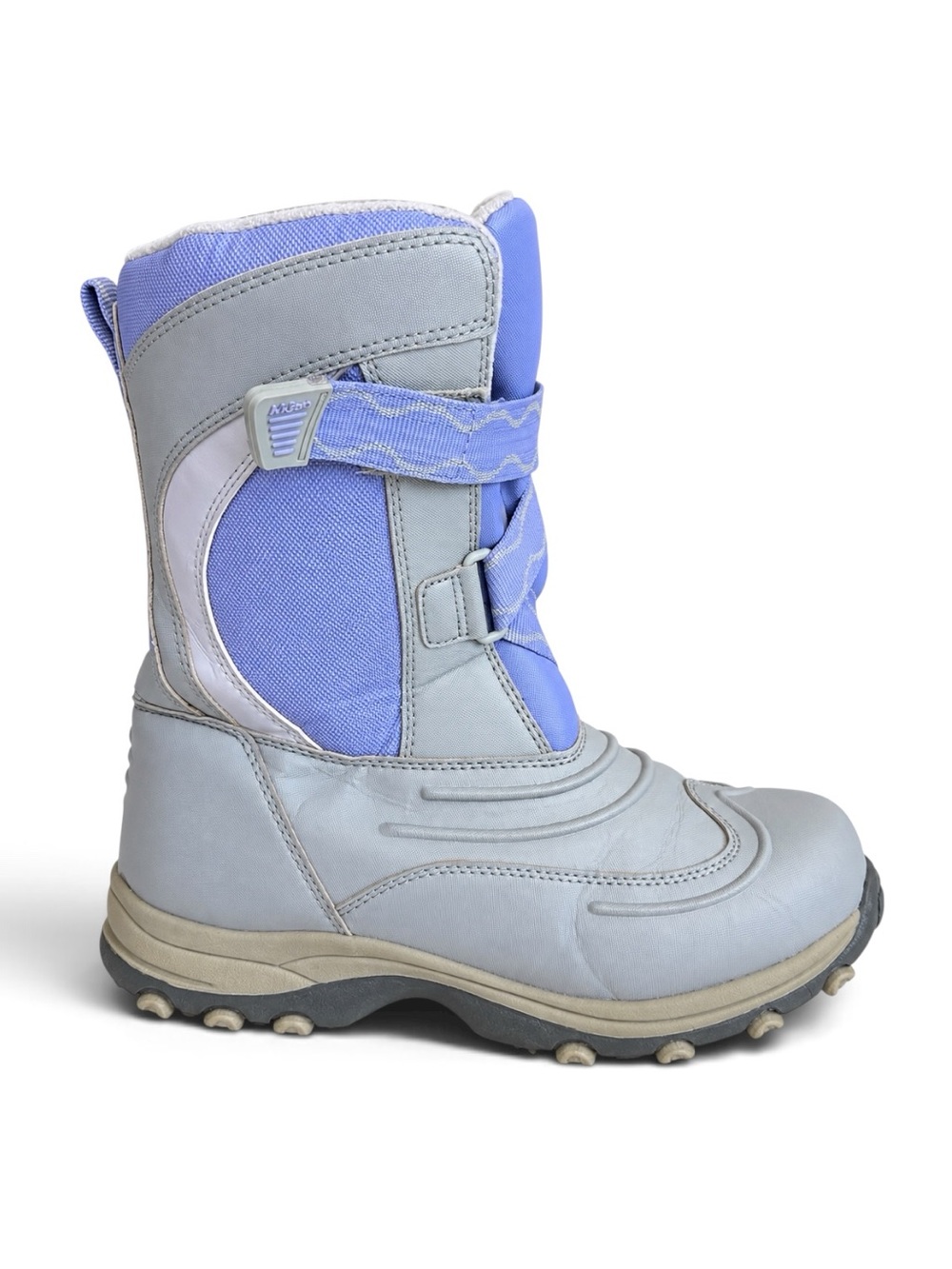 L.L.Bean Kids Insulated Waterproof Snow Boots Gray Lavender Girls 6